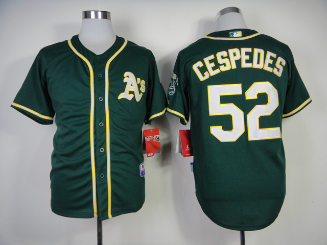 Men Oakland Athletics 52 Cespedes Green MLB Jerseys